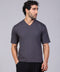 BASIC TEE V NECKLINE — MENS GREY