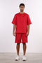 THE SHORE LINEN HALF SLEEVE SET — MENS RED