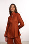 THE SIGNATURE LINEN SHIRT — WOMENS BURNT ORANGE