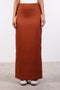 PENCIL LINEN SKIRT — WOMENS BURNT ORANGE