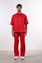 THE CLASSIC LINEN HALF SLEEVES SET — MENS RED