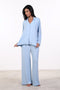 PYJAMA FULL SLEEVES SET — WOMENS SKY BLUE