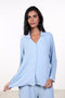 PYJAMA TOP FULL SLEEVES — WOMENS SKY BLUE