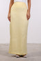 PENCIL LINEN SKIRT — WOMENS YELLOW