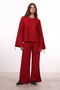 THE ISLAND LINEN BLEND SET — WOMENS RED