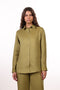 THE CLASSIC LINEN SHIRT — WOMENS MOSS GREEN