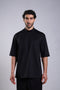 FLEX SHIRT HALF SLEEVES HIGH NECK — MENS BLACK