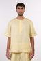 THE SHORE LINEN HALF SLEEVES SHIRT — MENS YELLOW