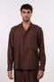 THE LINEN BLEND SHIRT — MENS BROWN