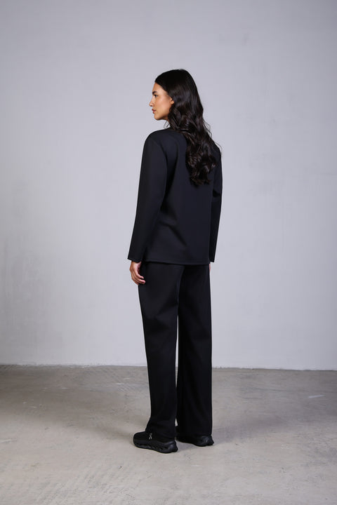 FLEX SHIRT FULL SLEEVES SET — WOMENS BLACK
