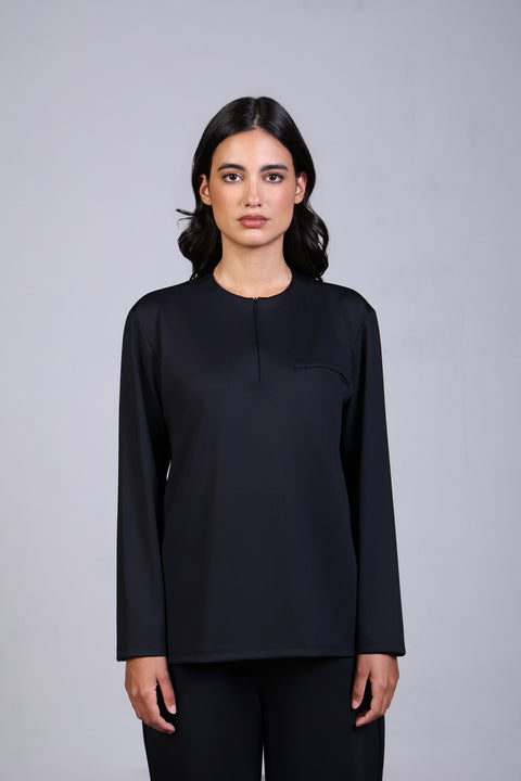 FLEX SHIRT FULL SLEEVES SET — WOMENS BLACK