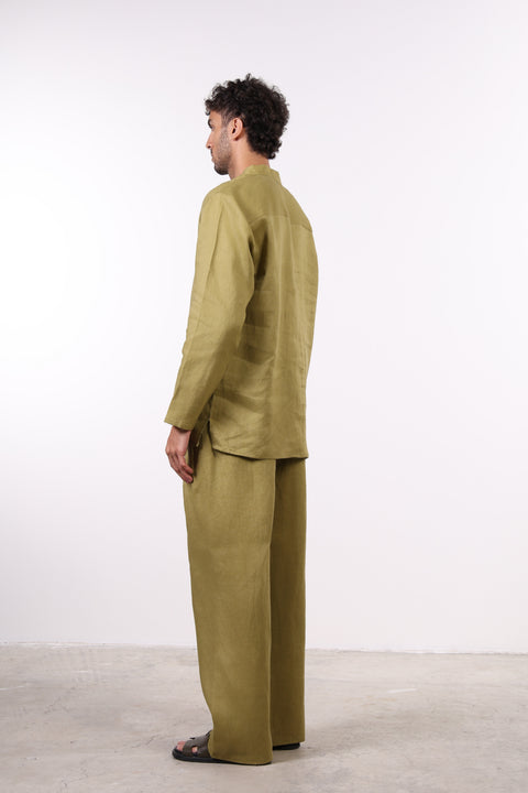 THE JAPANESE LINEN SET — MENS MOSS GREEN