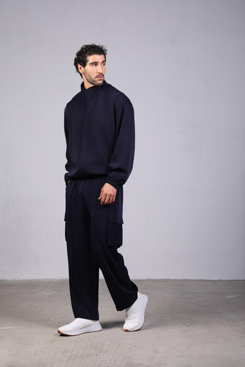 SOLID JACKET ELASTIC — MENS NAVY