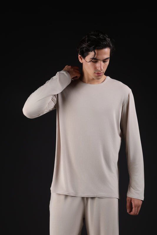 ON CALL TOP FULL SLEEVE — IN TAUPE