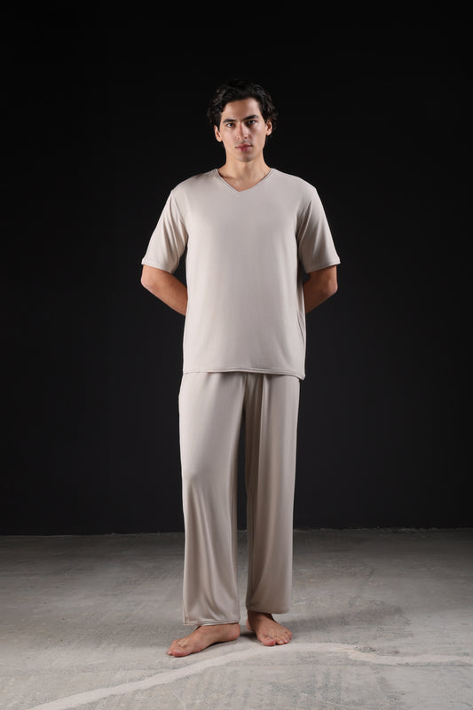 ON CALL TOP HALF SLEEVE — IN TAUPE