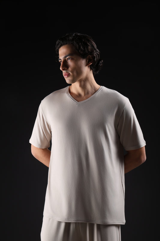 ON CALL TOP HALF SLEEVE — IN TAUPE