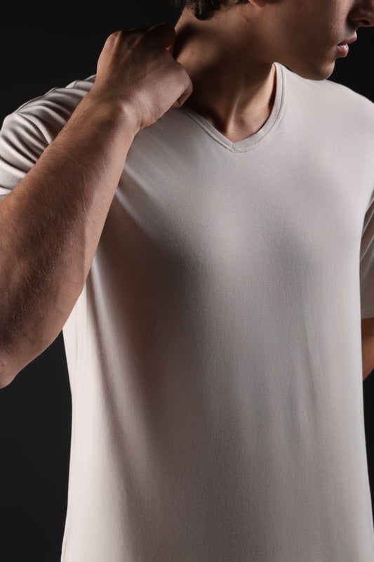 ON CALL TOP HALF SLEEVE — IN TAUPE