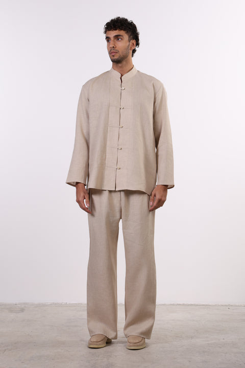 THE JAPANESE LINEN SET — MENS BEIGE