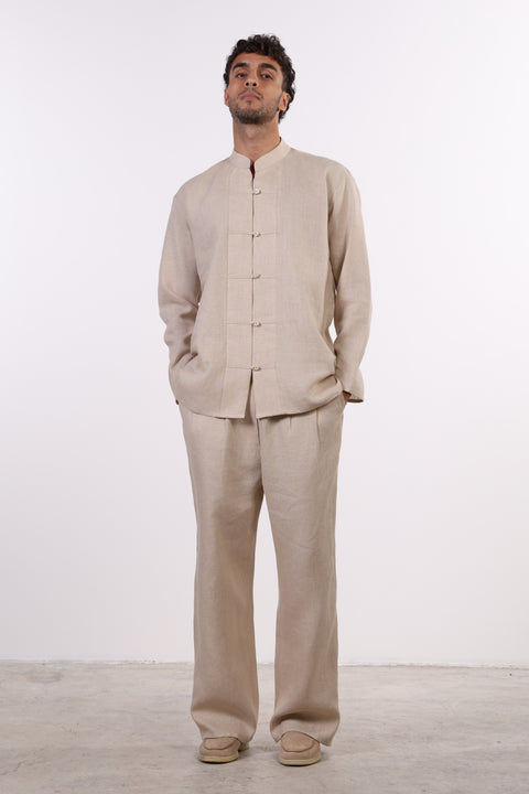 THE JAPANESE LINEN SET — MENS BEIGE