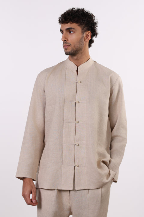 THE JAPANESE LINEN SET — MENS BEIGE