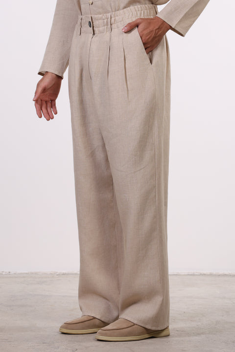 THE JAPANESE LINEN PANTS  — MENS BEIGE