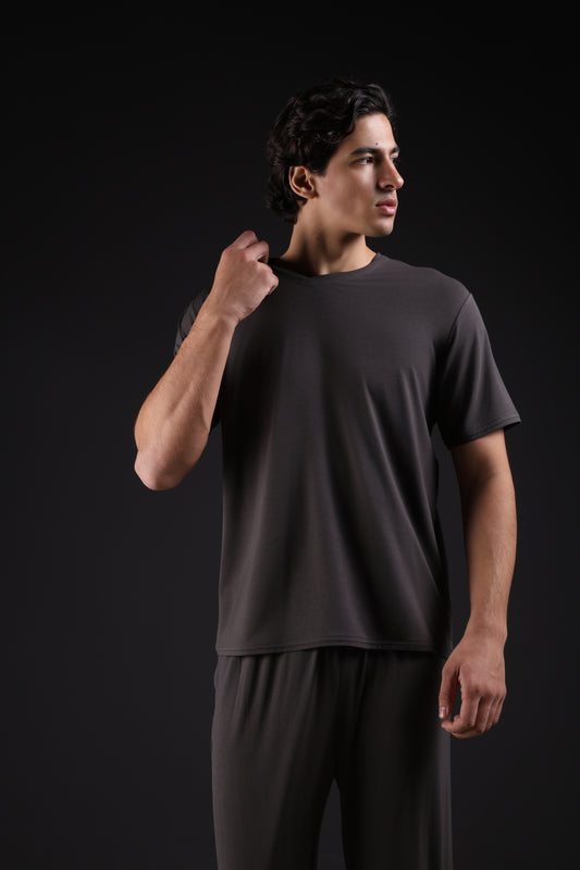 ON CALL TOP HALF SLEEVE — IN GREY