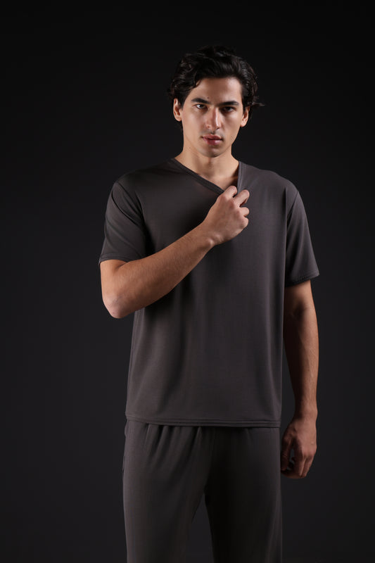 ON CALL TOP HALF SLEEVE — IN GREY