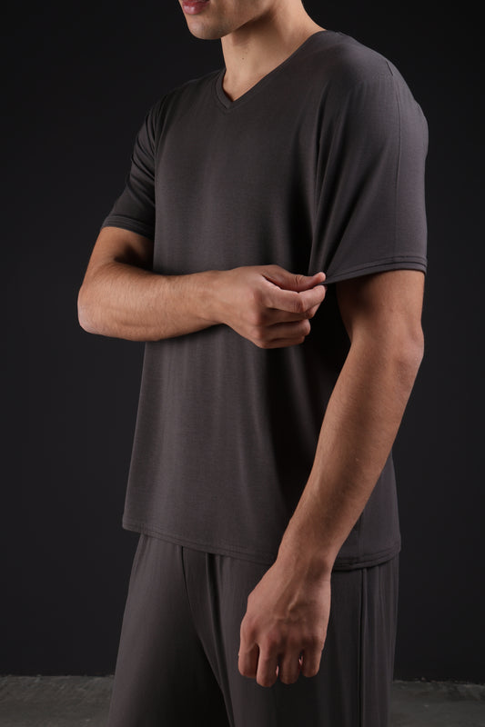 ON CALL TOP HALF SLEEVE — IN GREY