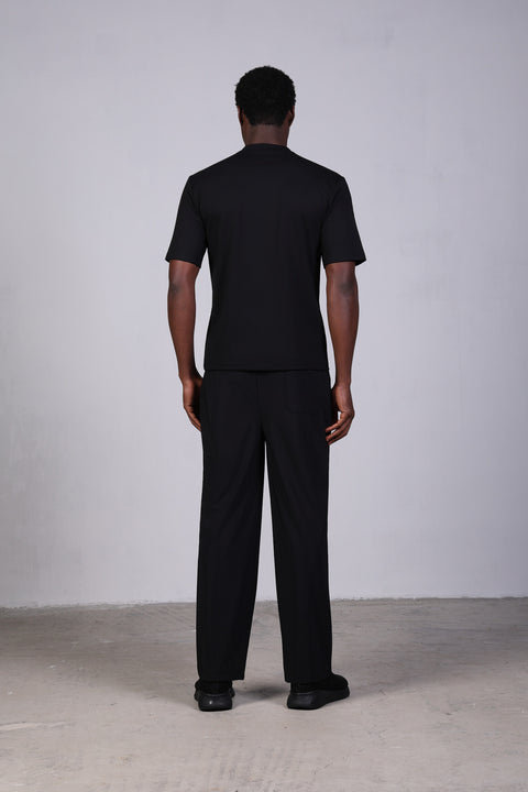BASIC TEE ROUND NECKLINE — MENS BLACK