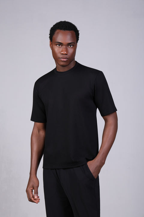 BASIC TEE ROUND NECKLINE — MENS BLACK