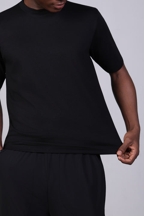 BASIC TEE ROUND NECKLINE — MENS BLACK
