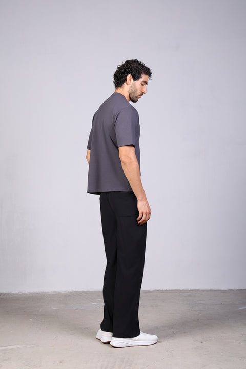 BASIC TEE V NECKLINE — MENS GREY