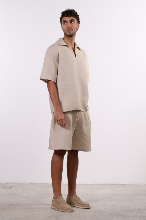 THE SIGNATURE LINEN SET — MENS BEIGE