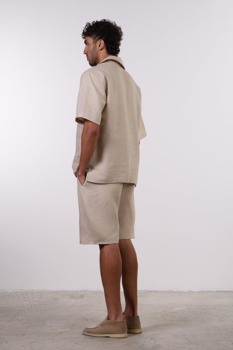 THE SIGNATURE LINEN SET — MENS BEIGE