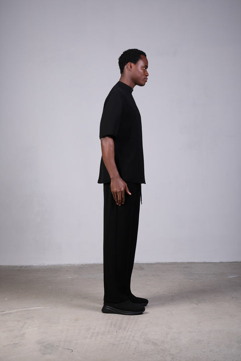 SHARK SHIRT HALF SLEEVES — MENS BLACK