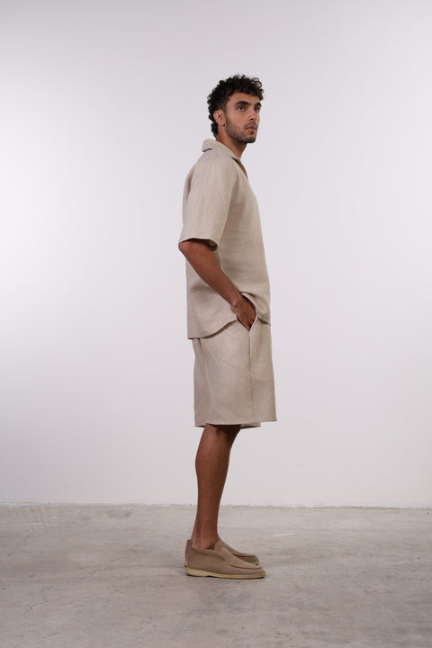 THE SIGNATURE LINEN SET — MENS BEIGE