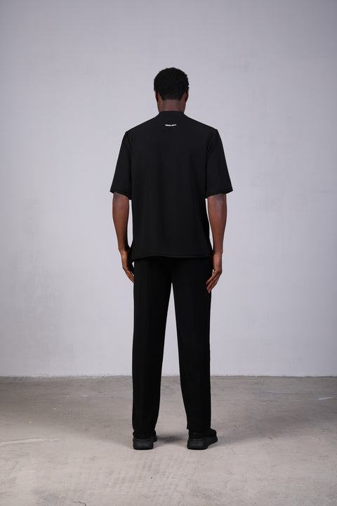 SHARK SHIRT HALF SLEEVES — MENS BLACK