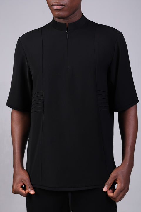 SHARK SHIRT HALF SLEEVES — MENS BLACK