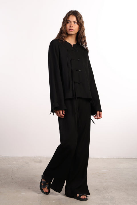THE ISLAND LINEN BLEND SET — WOMENS BLACK