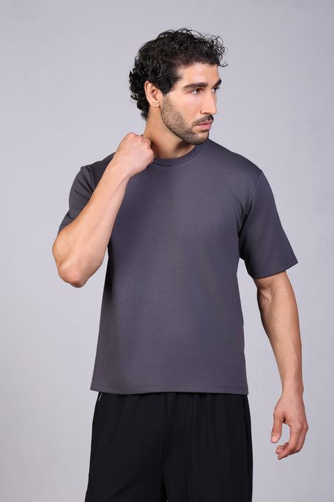 BASIC TEE ROUND NECKLINE — MENS GREY