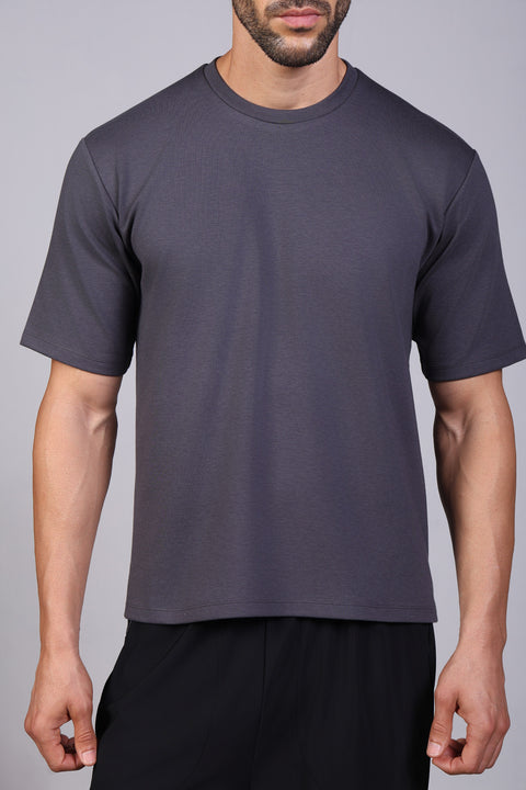 BASIC TEE ROUND NECKLINE — MENS GREY