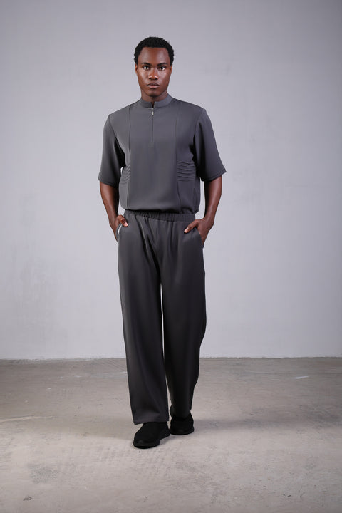 SHARK SHIRT HALF SLEEVES — MENS GREY