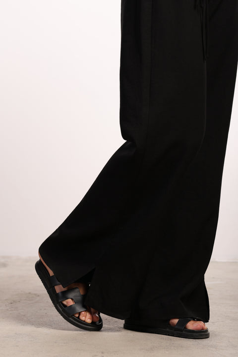 THE ISLAND LINEN BLEND PANTS — WOMENS BLACK