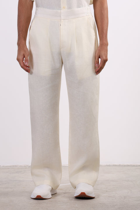 THE CLASSIC LINEN PANTS  — MENS CREME