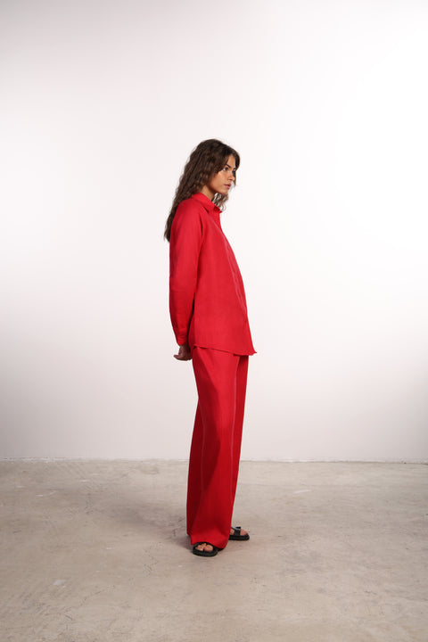 THE CLASSIC LINEN SET  — WOMENS RED