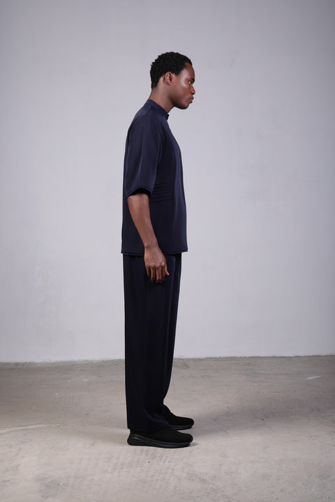 SHARK SHIRT HALF SLEEVES SET — MENS NAVY