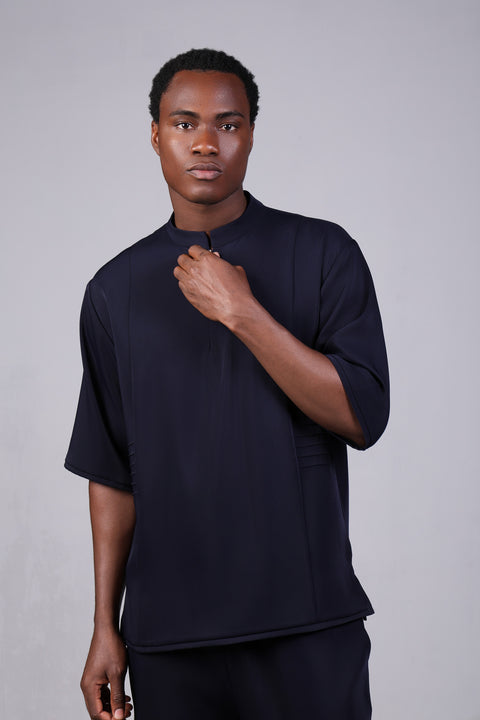 SHARK SHIRT HALF SLEEVES — MENS NAVY