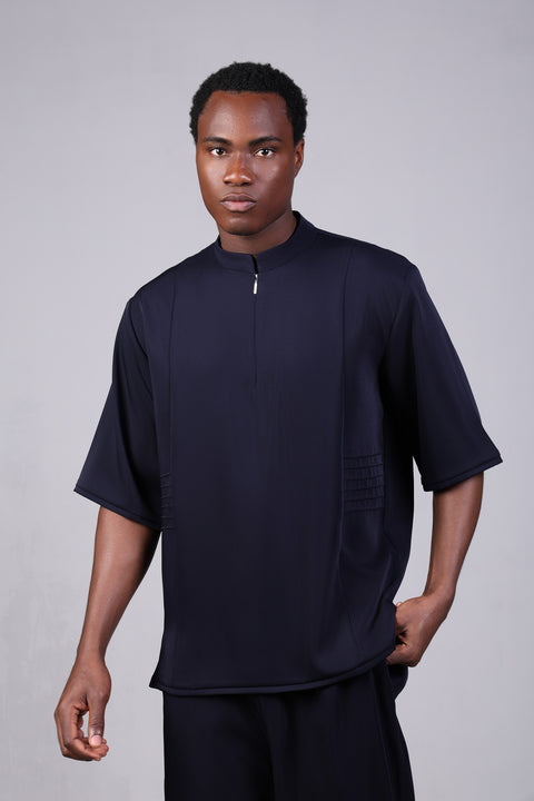 SHARK SHIRT HALF SLEEVES — MENS NAVY