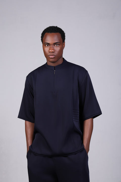 SHARK SHIRT HALF SLEEVES — MENS NAVY