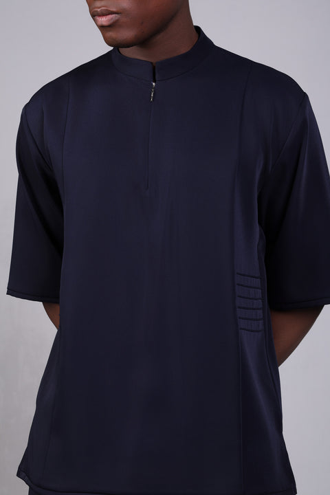 SHARK SHIRT HALF SLEEVES — MENS NAVY